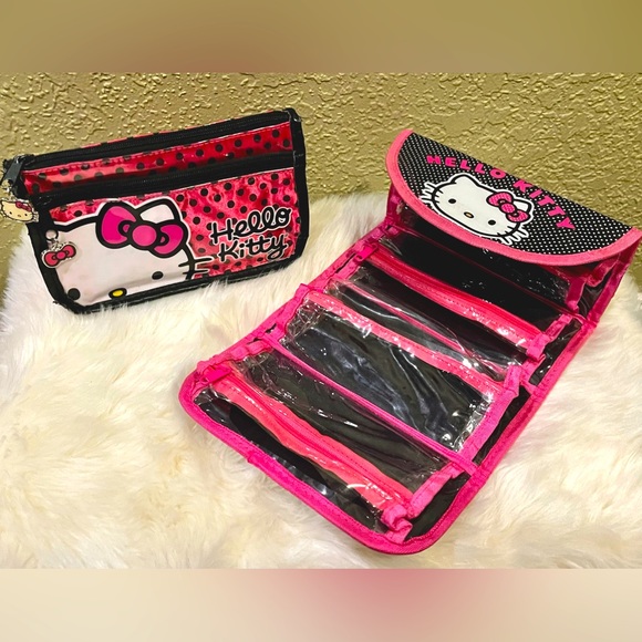 Hello Kitty Handbags - Sanrio Hello Kitty 🎀 2 Pc Set HK Cosmetic Travel Makeup Accessories Bag Case